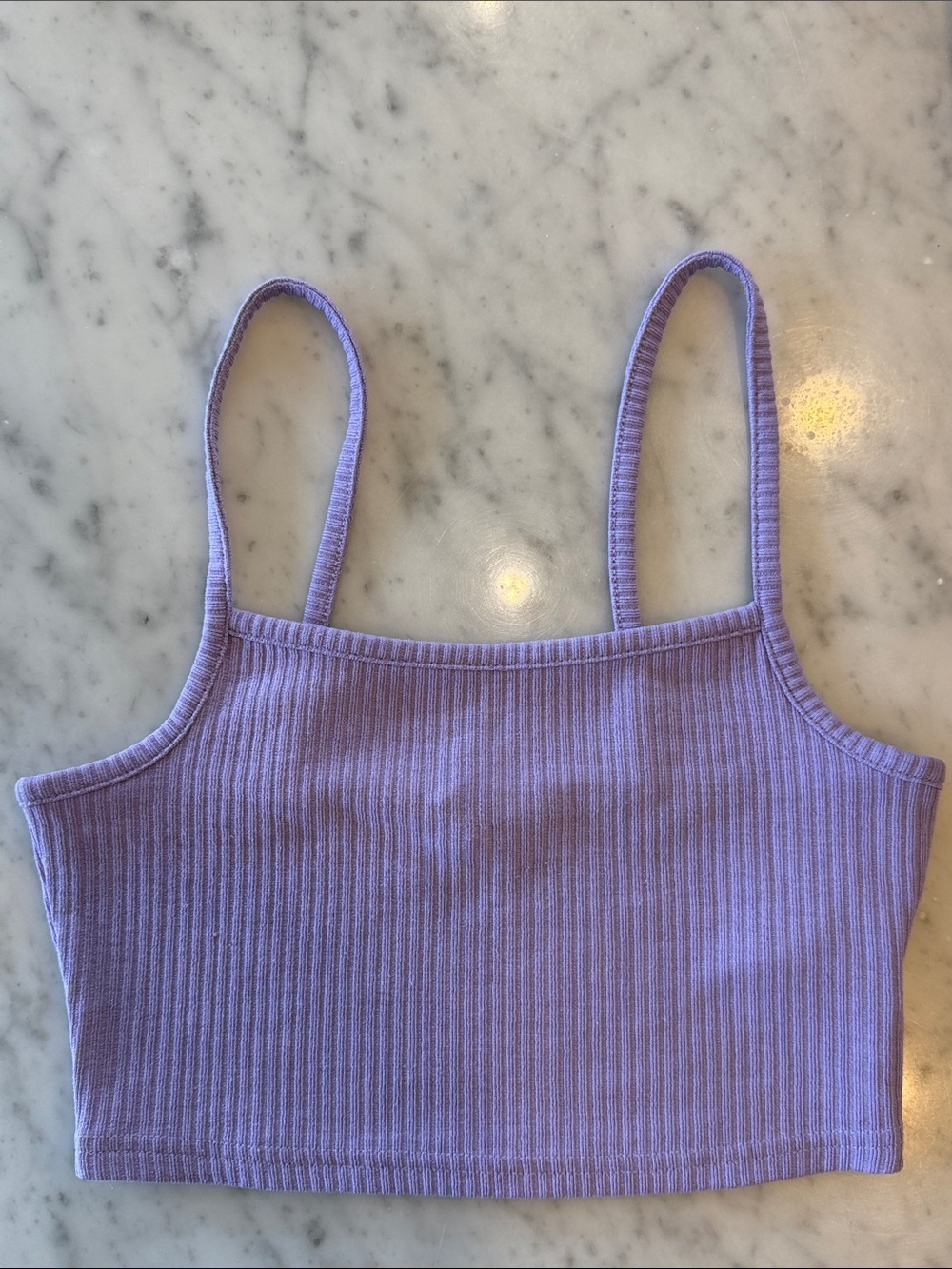 Divided Lavender Ribbed Tank Top